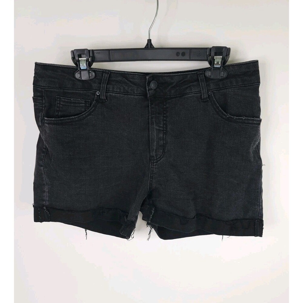 Time And Tru Mid Rise Jean Shorts Womens 14 Black Pockets